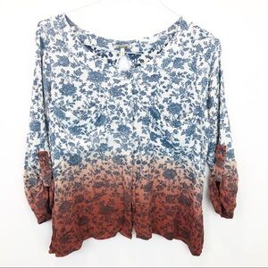 Buckle Gimmicks Boho Floral Ombre’ Blouse